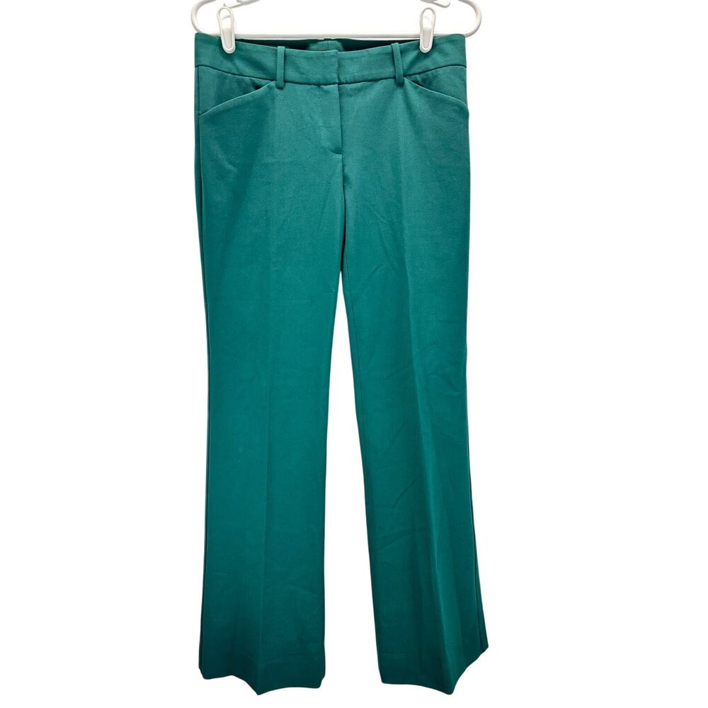 Theory Teal Cotton Flare Leg Pants Workwear Office 6 Career Pants